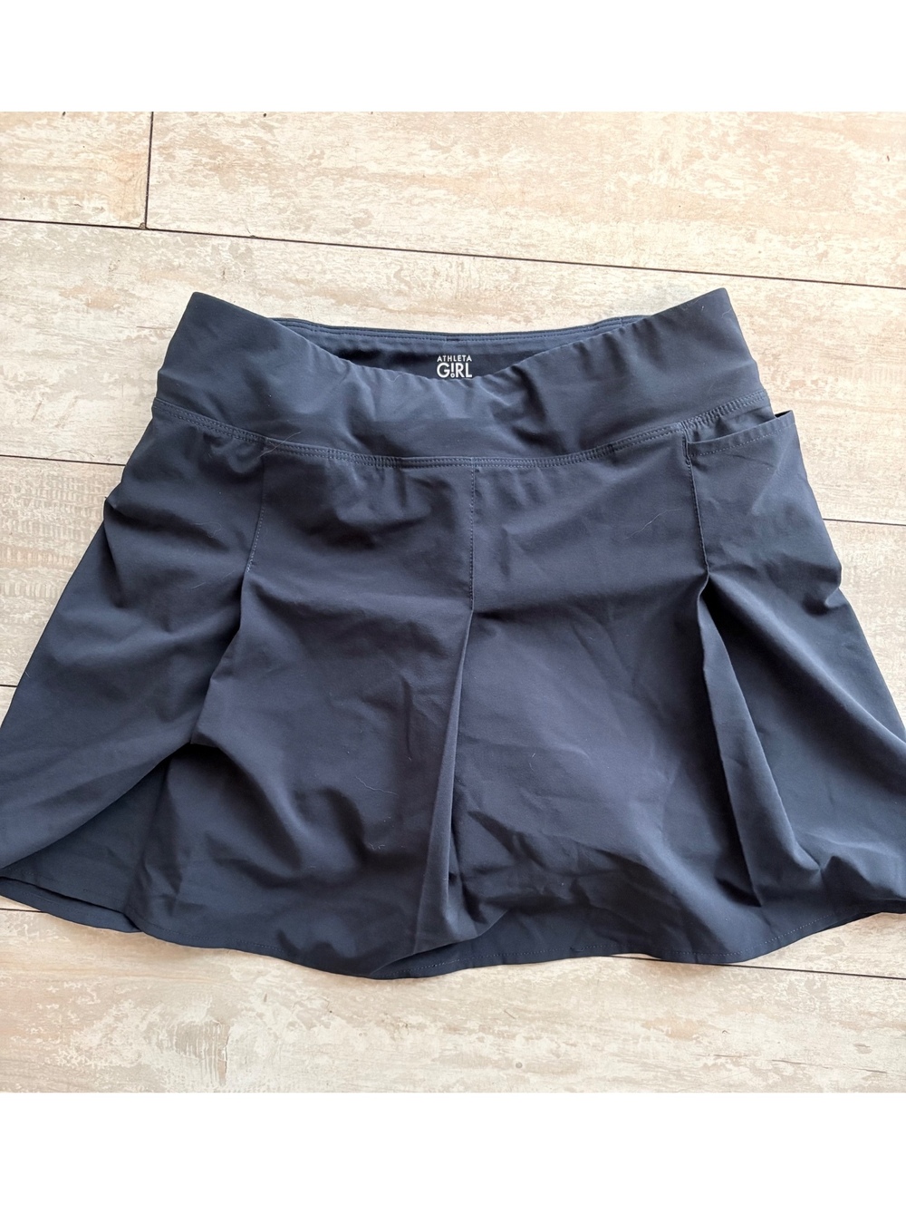Athleta Girl Pleated School Days Skort Navy Size M 8-10 Built In Shorts